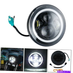 USwbhCg 7 "I[goCzCgLED HalowbhCgtBbgn[[\tg_Cic[Of 7" Motorcycle White LED Halo Headlight Fit For Harley Softail Dyna Touring Model