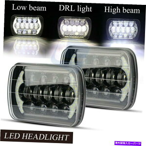 USwbhCg 2s[X5 "x 7" 6 "x 7" LEDɂ̓[r[DRLXNGAwbhCgV[jo[T 2pcs 5"x7" 6"x7" LED Hi Low Beam DRL square headlight sealed universal