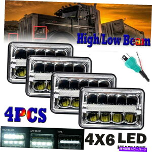 USwbhCg 4pcs 4x6 "`̃vWFN^[N[LEDwbhCg/r[DRLvhbg 4PCS 4x6" Rectangular Projector CREE LED Headlights High / Low Beam DRL Lamp DOT