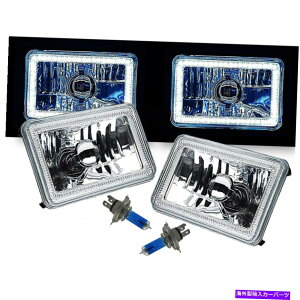 USヘッドライト 4×6ホワイトSMD LEDハローエンジェルアイヘッドライトヘッドランプ60Wハロゲン電球ペア 4X6 White SMD LED Halo Angel Eye Headlight Headlamp 60W Halogen Light Bulbs Pair
