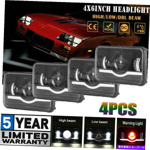 USwbhCg V{[J}̂߂4s[X4x6 "300W LED̃wbhCgDRL̍ፕr[ 4PCS 4x6" 300W LED Headlight DRL High Low Black Sealed Beam for Chevrolet Camaro
