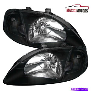 USwbhCg 1999N2000Ñz_VrbNwbhCgwbhVOiv+E99-00 Black For 1999-2000 Honda Civic Headlights Head Signal Lamps Left+Right 99-00
