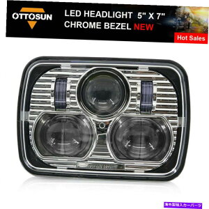 USwbhCg gbÑJX^J[̂߂̍r[ubNtĂLED̃wbhCg`5 x 7 LED LED Headlight Square 5x7 LED with high low beam Black For Trucks Custom Car