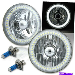 USwbhCg 5-3 / 4 SMDzCgLEDnnQdwbhCgVgACNX^NAyA 5-3/4 SMD White LED Halo Halogen Bulb Headlight Angel Eye Crystal Clear Pair