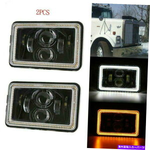 USwbhCg PeterBilt Kenworth FreightLiner̂߂2x 60W 4x6 "C`LED̃wbhCgDRLCgV 2x 60W 4x6" Inch LED Headlight DRL Light for Peterbilt Kenworth Freightliner New