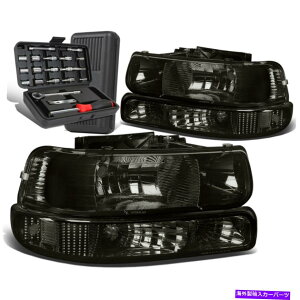 US�w�b�h���C�g 1999�N����2002�N�̃V�{���[Silverado�X���[�N/�N���A�T�C�h�w�b�h���C�g�o���p�[�����v+�c�[���{�b�N�X For 1999-2002 Chevy Silverado Smoked/Clear Side Headlight Bumper Lamps+Tool Box�y���s�A���i