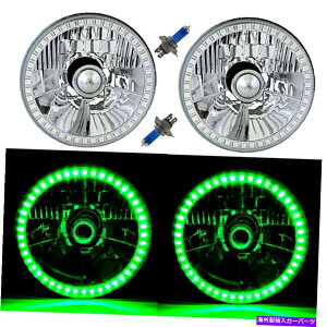 USwbhCg 5-3 / 4O[SMD LED HalowbhCgVg̃ACIi[nQH4dwbhvyA 5-3/4 Green SMD LED Halo Headlight Angel Eye Halogen H4 Light Bulb Headlamp Pair