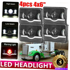 US�w�b�h���C�g 4�s�[�X4x6 '' 75W LED�w�b�h���C�gPeterBilt Kenworth T800 W900�pHi-Lo�V�[���r�[�� 4pcs 4x6'' 75W Led Headlights Hi-Lo Sealed Beam for Peterbilt Kenworth T800 W900