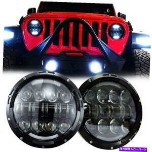 USwbhCg 7 "W[vO[JK TJԂ̃gbN̂߂DRLHI / LOr[𓱂܂ 7" LED Black Headlights Hi/Lo Beam With DRL For Jeep Wrangler JK TJ LJ Car Truck