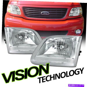 USwbhCg 97-03 F150 / F250 / Expedition Euro ChromeNAwbhCgwbhvvK2 For 97-03 F150/F250/Expedition Euro Chrome Clear Headlights Headlamps Lamps K2