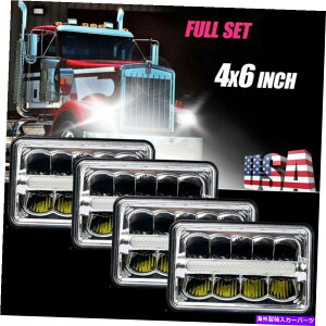US�w�b�h���C�g PeterBilt Kenworth H4651 H4652 H4666�̂��߂�4 x 6 4 x 6 LED�̃w�b�h���C�g4x6  4pcs DOT Approved 4x6 Led Headlights For Peterbilt Kenworth H4651 H4652 H4666�y���s�A���i�z