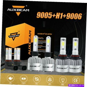 USwbhCg AUXBeamR{9005 + H1 + 9006 LEDwbhCgdLbg6500K HI LOr[tHOv6PCS AUXBEAM Combo 9005+H1+9006 LED Headlight Bulb Kit 6500K Hi Lo Beam Fog Lamp 6pcs
