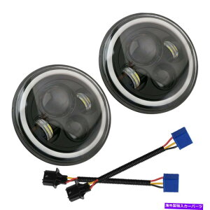 USwbhCg 2s[X7 "EhLED HalowbhCgwbhvtBbgW[vO[JK TJ CJ LJ 2pcs 7" Round LED Halo Headlight Headlamp Fit for Jeep Wrangler JK TJ CJ LJ