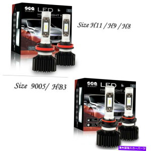 USwbhCg 4s[X9005 / HB3H11 / H8 LEDwbhCgd6000KzCg[r[nCr[Lbg 4PCS 9005/HB3 and H11/H8 LED Headlight Bulbs 6000K White Low Beams high beam kit