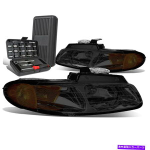 US�w�b�h���C�g 1996�N����2000�N�̃O�����h�L�����o���O�����h���H�C�Q���X���[�N/�A���o�[�V�O�i���w�b�h���C�g+�c�[���{�b�N�X For 1996-2000 Grand Caravan Grand Voyager Smoked/Amber Signal Headlight+Tool Box