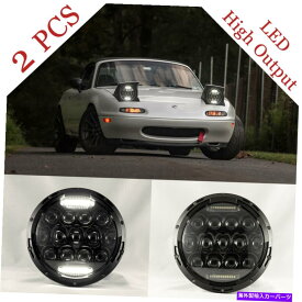 USヘッドライト Na Miata Headlights（ペア）マツダMX-5 MX5 LED 7「プラグN」スプラッタスプラッタを再生する NA MIATA Headlights (Pair) Mazda MX-5 MX5 LED 7" Plug N' Play Splatter NEW