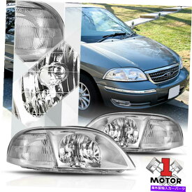 USヘッドライト クロームハウジングヘッドライトランプ99-03フォードウィンドスール用クリアシグナルリフレクタ Chrome Housing Headlight Lamp Clear Signal Reflector for 99-03 Ford Windstar