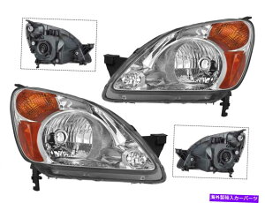 USwbhCg ouhCȍq̃yÃwbhCgv2002 2003 2004 CR-V̏ꍇ For Headlight Lamp 2002 2003 2004 CRV CR-V With Bulb Driver Passenger PAIR Side