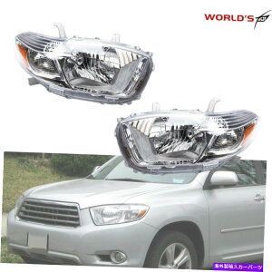 USwbhCg Toyota Highlander 2008N2009N̂߂̃yAnQwbhCg2010NNAYN Pair Halogen Headlight for Toyota Highlander 2008 2009 2010 Clear Lens Chrome