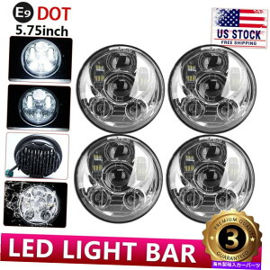 USwbhCg 4s[X5 3/4 "5.75"vWFN^[N[LEDwbhCgNV[r[V[td 4PCS 5 3/4" 5.75" Projector CREE LED Headlights Chrome Sealed Beam Sealed Bulbs