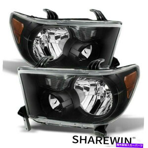 USwbhCg 2007-2013g^chwbhCgubNNAvWFN^[L + R For 2007-2013 Toyota Tundra Headlights Black Replacement Clear Projector L+R