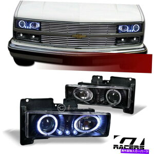 USwbhCg 1988-1993̃V{[/ GMC C10 CK C / KLED HalovWFN^[wbhCgvK2 For 1988-1993 Chevy/GMC C10 CK C/K Black LED Halo Projector Headlights Lamps k2