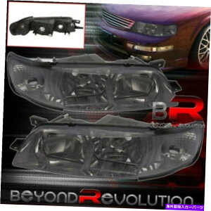 USwbhCg 1995N1999NY}LV}X[NYN[ZnEWOtN^[wbhCg For 1995-1999 Nissan Maxima Smoked Lens Chrome Housing Clear Reflector Headlight