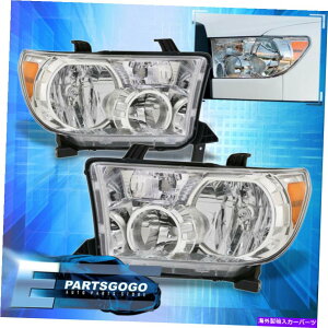 USwbhCg 07-13g^ch08-17 Sequoia ChromeߐF̌wbhCgv For 07-13 Toyota Tundra 08-17 Sequoia Chrome Amber Replacement Headlights Lamps