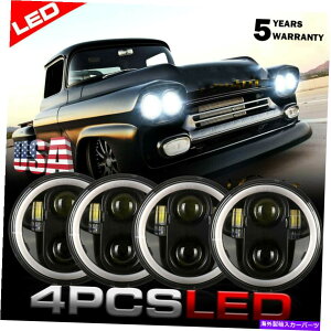 USwbhCg 4PCS 5.75 "5-3 / 4 LED DRLvWFN^[wbhCgChevy Caprice Chevelle Corvette 4PCS 5.75" 5-3/4 LED DRL Projector Headlight For Chevy Caprice Chevelle Corvette