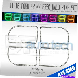 US�w�b�h���C�g 2011-2016 F-250 Bluetooth�}���`�J���[�G���W�F����LED RGB�w�b�h���C�g�n���[�����O�Z�b�g 2011-2016 F-250 Bluetooth Multi-Color Angel Eyes LED RGB Headlight Halo Ring Set�y���s�A���i�z