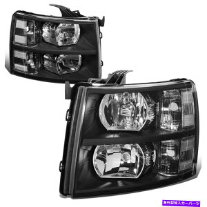 USwbhCg tBbg2007-2014V{[Vo[hGyAubNnEWONATChwbhCg/vZbg Fit 2007-2014 Chevy Silverado Pair Black Housing Clear Side Headlight/Lamp Set
