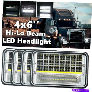 USwbhCg 4s[X4×6 "vWFN^[LEDwbhCgHi-Lo DRL for Kenworth FreightLiner PeterBilt 4Pcs 4x6" Projector LED Headlights Hi-Lo DRL for Kenworth Freightliner Peterbilt