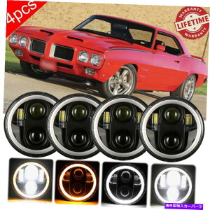 USwbhCg 4PC 5 3/4 5.75C`EhLEDwbhCgHI / LO DRL^[MvWFN^[H4 4pc 5 3/4 5.75 INCH Round LED Headlights HI/LO DRL Turn Signal Projector H4