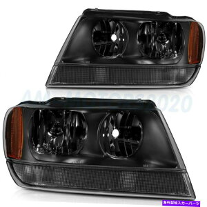 USwbhCg W[vOh`FL[1999N2004ÑwbhCgAZu+E1yA Headlights Assembly For Jeep Grand Cherokee 1999-2004 Left+Right Black One Pair