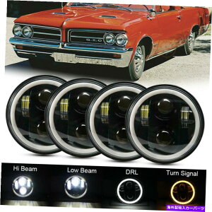 USwbhCg 4PCS 5.75 "5-3 / 4EhLEDvWFN^[wbhCgDRLVg̖ڃr[H4hbg 4PCS 5.75" 5-3/4 Round LED Projector Headlights DRL Angel Eyes Beam H4 DOT