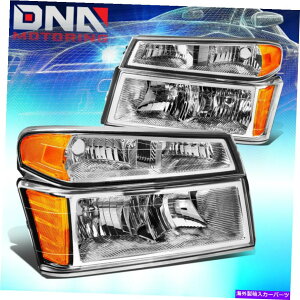 USwbhCg 2004-2012V{[Rh/ GMCLjIyAop[wbhCgvN[/Ao[ FOR 2004-2012 CHEVY COLORADO/GMC CANYON PAIR BUMPER HEADLIGHT LAMPS CHROME/AMBER