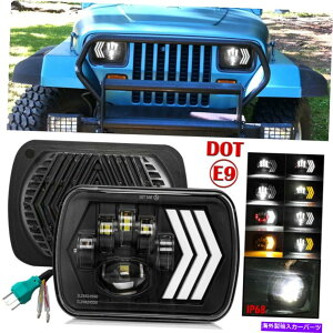 USwbhCg yA105W OSRAM 5x7 7x6 '' LEDwbhCgJEEP Cherokee XJ YĴ߂Halo DRL𖧕܂ Pair 105W Osram 5x7 7x6'' LED Headlights Sealed Halo DRL For Jeep Cherokee XJ YJ