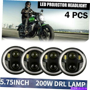 USwbhCg 4s[X5.75 "5-3 / 4"C`EhLEDwbhCgDRLVg̖ڂ̓_HvWFN^[r[ 4Pcs 5.75" 5-3/4" inch Round LED Headlights DRL Angel Eyes DOT Projector Beam