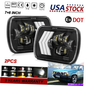 USwbhCg 1983 - 1997N̓YsbNAbvn[hfBo[̂߂5×7 7×6 "LEDwbhCgn[DRL^[M 5x7 7x6" LED Headlight Halo DRL Turn Signal For 1983-1997 Nissan Pickup Hardbody