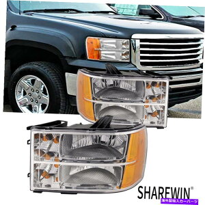 US�w�b�h���C�g HeadLihts 2007-2013 GMC Sierra 1500 2500 3500 HD�N���A�w�b�h���C�g�y�A Headlihts Fit For 2007-2013 GMC Sierra 1500 2500 3500HD Clear Headlights Pair
