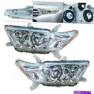 USwbhCg 2011N2012N2013Ng^nC_[N[vWFN^[wbhCgvL + R FOR 2011 2012 2013 TOYOTA Highlander Chrome Projector Headlight Lamp L+ R side