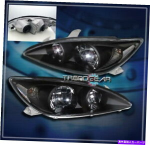 USヘッドライト 2002年から2004年トヨタカムリセダン4DRクリスタルヘッドライトランプブラックハウジングペア FOR 2002-2004 TOYOTA CAMRY SEDAN 4DR CRYSTAL HEADLIGHTS LAMP BLACK HOUSING PAIR