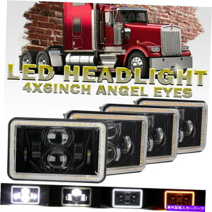 US�w�b�h���C�g 4×4×6 LED�w�b�h���C�gDRL Angel Enge�^�[���h�b�g�����v�̂��߂̃h�b�g�����vT400 T800 W900 4X 4x6 LED Headlights DRL Angel Eyes Turn DOT Lamp for Kenworth T400 T800 W900�y���s�A���i�z
