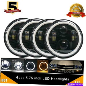 US�w�b�h���C�g 4PCS 5.75 "5 3/4�ی^�����K���XLED�w�b�h���C�g�v���W�F�N�^�[Hi-Lo�r�[���h�b�g 4PCS 5.75" 5 3/4 Round Clear Glass LED Headlights Projector HI-Lo Beam DOT