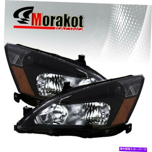 USwbhCg 03-06z_AR[hyAubNnEWOwbhCgAo[R[i[tN^[v For 03-06 Honda Accord Pair Black Housing Headlights Amber Corner Reflector Lamp