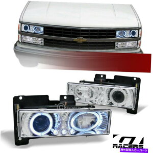 USwbhCg 1988N1993ÑV{[/ GMC C10 CK C / K Chrome LED HalovWFN^[wbhCgvK2 For 1988-1993 Chevy/GMC C10 CK C/K Chrome LED Halo Projector Headlights Lamps k2