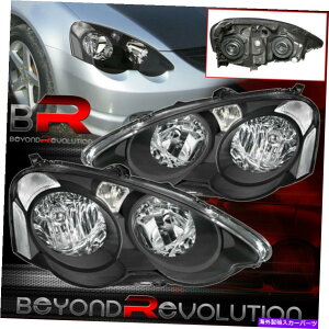 USwbhCg 02-04 Acura RSX DC5NAtN^VOiv̎ւ̂߂̍wbhCg Black Headlights For 02-04 Acura Rsx Dc5 Clear Reflector Signal Lamp Replacement