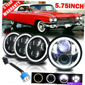 US�w�b�h���C�g 4�s�[�X5.75 5-3 / 4 LED�w�b�h���C�gDRL�V�g�̖ڂ�Cadillac�V���[�Y60 62 70 75 4Pcs 5.75 5-3/4 LED Headlights DRL Angel Eyes for Cadillac Series 60 62 70 75�y���s�A���i�z