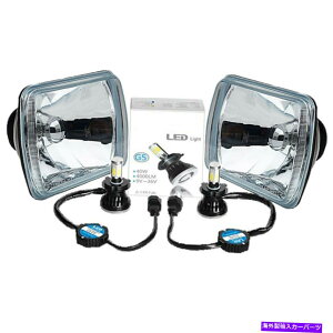 USwbhCg 7x6 "LEDNAKX^wbhCg4000LM H4dwbhvyA 7X6" LED Crystal Clear Glass Metal Headlight 4000Lm H4 Light Bulb Headlamp Pair