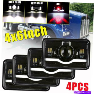 USwbhCg FreightLiner fld120̂߂4s[X4x6 "LEDwbhCgV[HI / LOr[tHOCg112 4Pcs 4x6" LED Headlight Sealed Hi/Lo Beam Fog Light For Freightliner FLD120 112